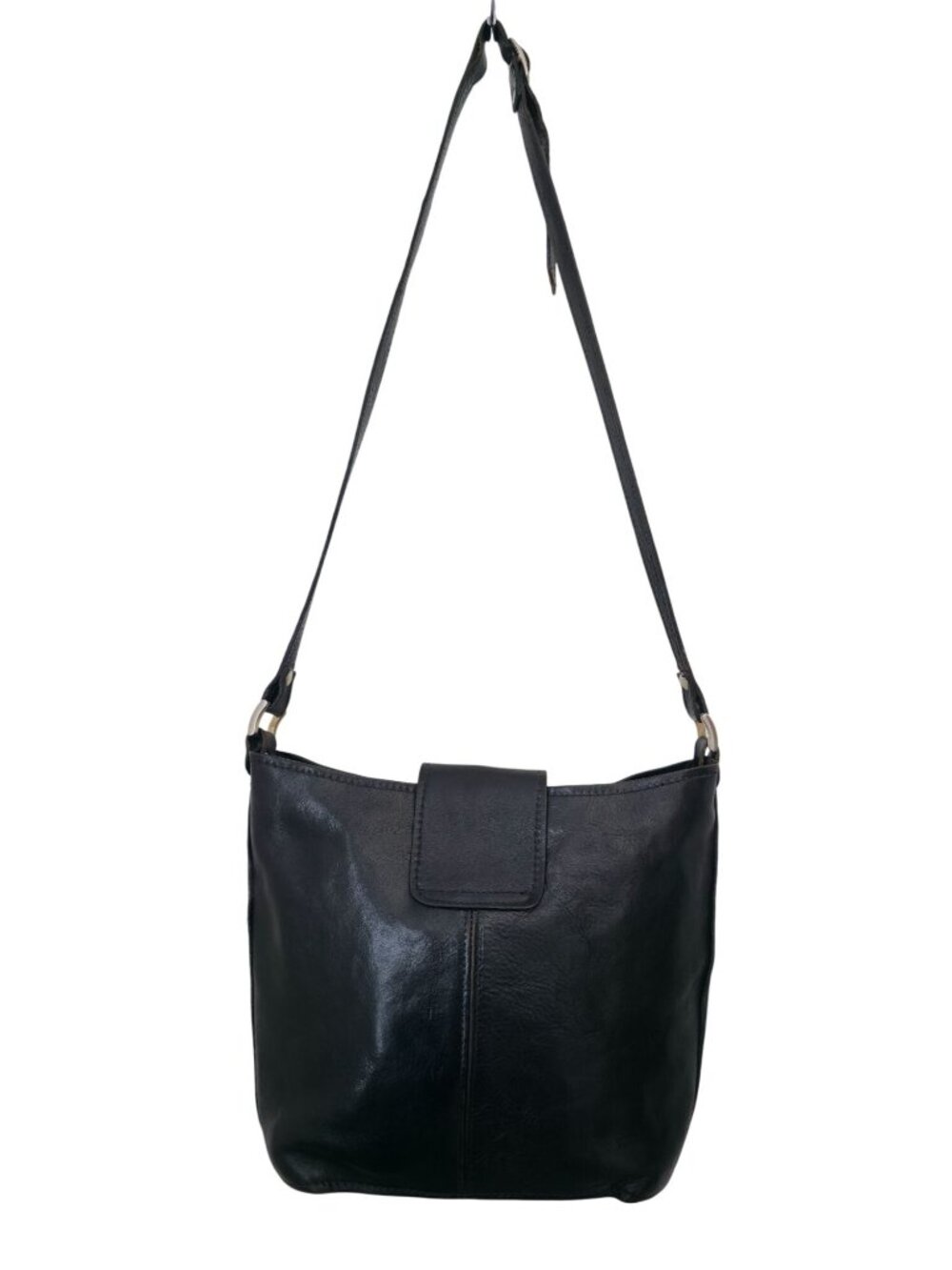 Vintage Sony Studios Wardrobe x Genuine Italian Leather Black Crossbody Bag - Picture 2 of 10